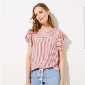 NWT Mixed striped flutter top